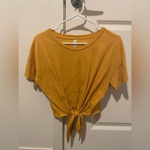 Yellow T-Shirt with Front Tie